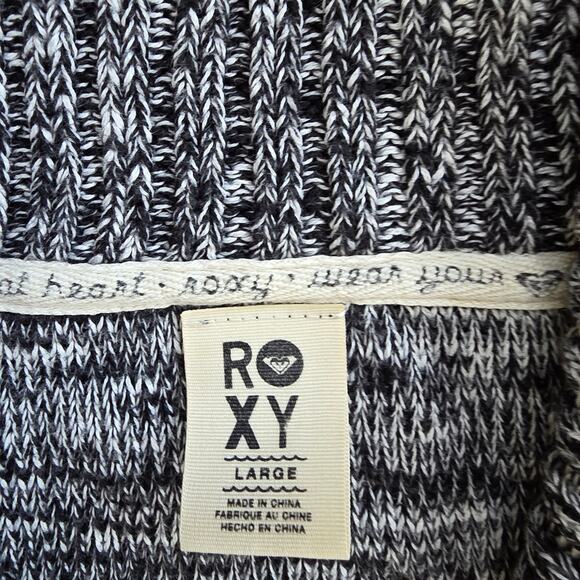 #614 Roxy Charcoal and Light Gray Cowl Neck Sweater - Picture 6 of 11